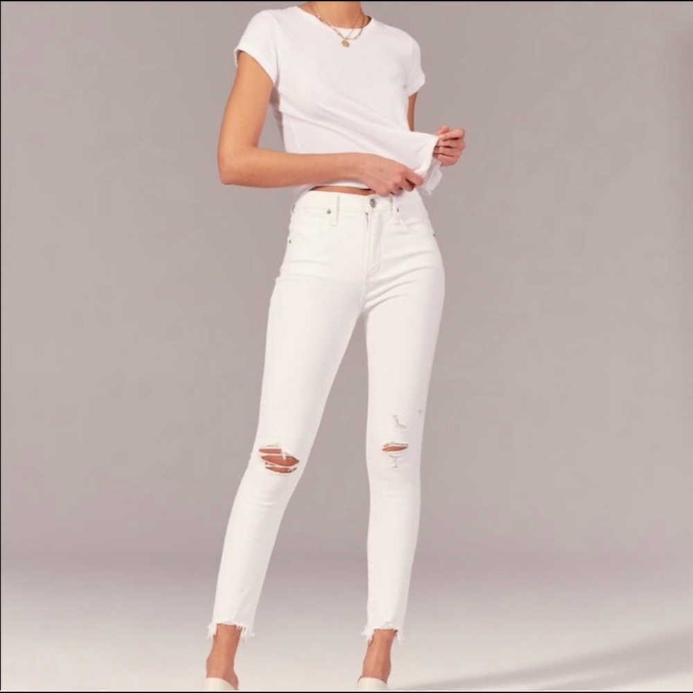 High rise super skinny stretch jeans